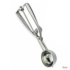 3 Size Ice Cream Scoop Trigger Metal Cookie Spoon Melon Baller Stainless Steel Dough Spoon Scooper, 하나, 5cm