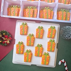 크리스마스 솔방울 소나무 케이크 장식 식용 데코 (60개입) 베이킹 아이싱 재료, 41. 오렌지 선물 36개입