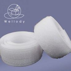 벨크로 찍찍이 밸크로 봉제 재봉형 2.5cm 화이트 색상 세트 1M, 1개, 재봉형 2.5cm-화이트 1m (세트)