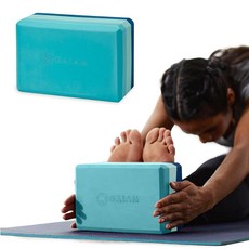 Gaiam 코르크 요가 브릭 -2PK - 163529, 1 Block, Tri-Color Skyline