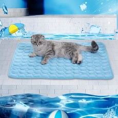 옆집샵 무지 아이스 쿨매트 반려동물 여름 패드 냥이 댕댕이 시원 냉감, 1개, 스카이블루_M