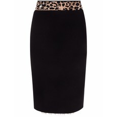 필립플레인 레오파드 프린트 밴딩 스커트