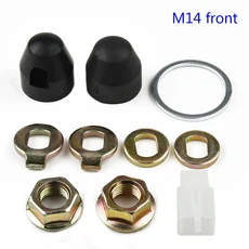 1세트 Ebike 허브 모터 액슬/M14 잠금 와셔 스페이서 커버 For500W 5000W 12/14mm 샤프트 전기 자전거, [02] M14 front, 02 M14 front