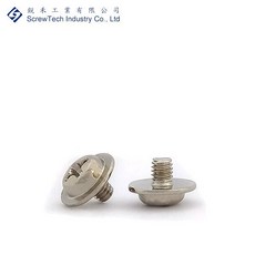 【銳禾】工廠直營 M2.5x3 鍍鎳 100入 盤頭凸緣 十字槽 機械牙 特殊螺絲 PFAM0250300A, 1個