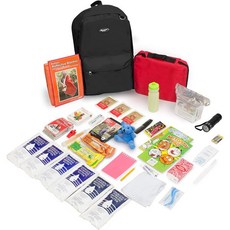 비상 구역 - Keep-Me-Safe 어린이용 디럭스 72시간 응급 생존 키트, Black, 1개