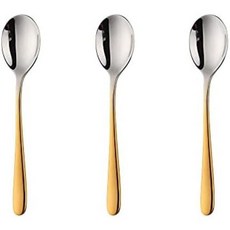 일본 직배송 티스푼 커피스푼 디저트스푼 2개 세트 18-8 스테인리스 스틸 소재 가볍고 세련된 티타늄 마감 식기세척기 사용 가능 다양한 색상실버 로즈골드 제공, 4)실버골드