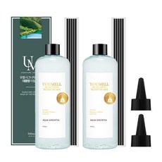 유멜 시그니처 디퓨저 대용량 리필오일, 2개, 500ml, 아쿠아그린티