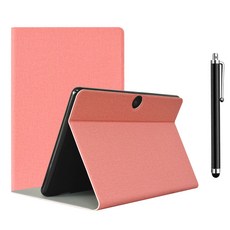 GRAYCO Dicle Tab Lite 10.5 專用翻蓋支架保護殼 + 觸控筆, 粉紅色(保護殼)
