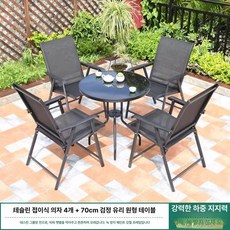 야외테이블 대청마루 홈포차 테이블 포장마차 좌식, 4+1 70CM 원형 테이블 접이식아님