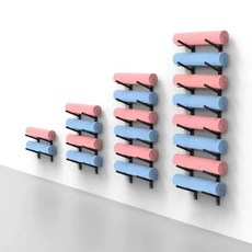 도다도다 벽걸이 폼롤러 거치대 요가 수납 테스 헬스장 요가학원 보관대 매트 정리함, H. 증가 두껍고 두껍게 9 층 한 쌍의 검은 높이 1, 1개