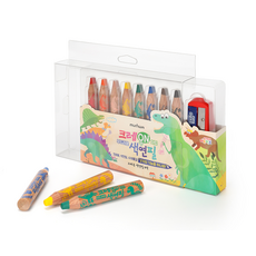 더존 키즈 크레온 색연필 8색 연필깎이 포함