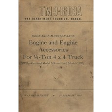 (영문도서)TM 9-1803A Engine And Engine Accessories Manual For 1/4-Ton 4x4 Truck Willys Ove... Paperback, James Arietta, English, 9798295843174