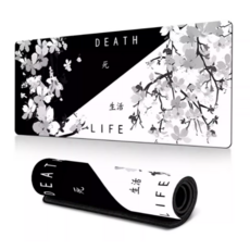 위드유 데스라이프 흑백 벚꽃 마우스장패드 게이밍패드 70x30cm, 1개, 색상