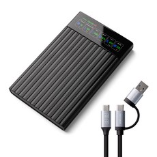 유니콘 스마트LCD 2.5인치 HDD SSD 외장하드케이스 USB3.2Gen1 A+C타입젠더 슬라이딩결합 HSD-L20, 1개 1개