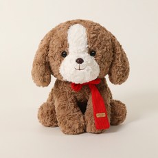 坐姿圍巾比格犬玩偶公仔抱枕, 紅圍巾比格犬