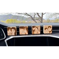 디엠지아트토이 특별한 선물 차량용 미니 우드액자, 원형, 선택함, 선택함