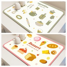 스미제작 키친 빠른흡수 규조토 식기건조 매트 1+1 세트, 02.주방+디저트(30*40cm), 1개