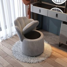 화장대의자 등받이 체어 네일샵 화장대회전의자 폴카 콘솔, 그레이베고니아 바퀴 의자+카펫