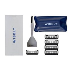 와이즐리 면도기 PRO면도날5개 거치대 세트, 슬레이트그레이+PRO면도날, 1개
