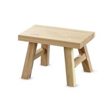 찜질방의자 오크나무 낮은 인테리어 체어 스툴 사각, 1개, 어린이용 24x12x16 원목