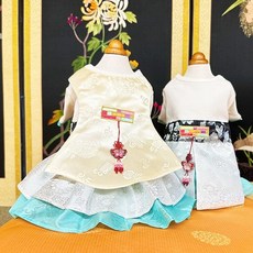 강아지 개량한복 1P 반려견 명절 한가위 저고리 치마 강아지티셔츠 강아지한복