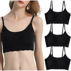 GEMBUTT 심리스 노와이어 스트랩 끈조절 스포츠 브라탑 3P