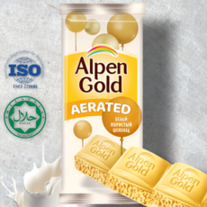 알펜 골드 다공성 기포 화이트 초콜릿 유럽 러시아연방 먹거리, 1개, 80g
