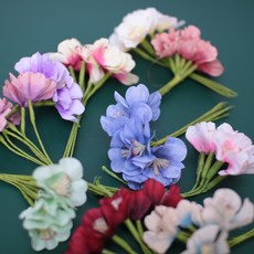 엘블랑꼬 미니 라넌 화관 셀프웨딩 헤어 악세서리 머리 장식 조화 꽃, 퍼플