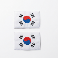 태극기 자수 패치 와펜 열접착식, 2개, 화이트