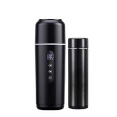 차박 전기포트 차량 온수 가열 커피 휴대 여행, 블랙 차량/가정용