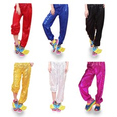 스팽글 반짝이 의상 조끼 바지 모자 파티 행사 단체, C01.반짝이바지(빨강)