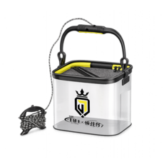 리빙프레소 투명 낚시 양동이 접이식 대용량 물고기 보관 버킷 8L