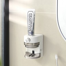LENSON 衛生間浴室壁掛擠牙膏器家用免打孔簡約風智能自動感應牙膏機, 白色:如圖, 1個