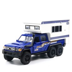 臺灣出貨1:32仿真旅遊房車模型燈光音樂旅行汽車兒童玩具車男合金汽車模型, 豐房車藍色, 1個