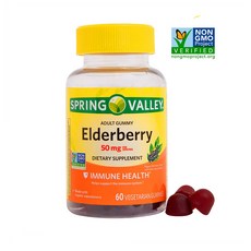 Spring Valley 스프링밸리 엘더베리 Elderberry 60베지구미 4팩, 4개, 60정