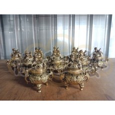 泓展工藝坊 天狗爐香爐 淨爐 銅爐 薰爐-祭祀祈福 居家禪修薰香必備 優質銅材精製 工藝精湛, 1個