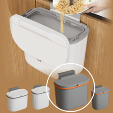 살림부자 걸이식 휴지통 욕실 주방 쓰레기통, 그레이