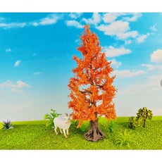 【微景小舖】 微景觀 仿真樹 落羽松 鐵絲樹 水杉松樹 多肉植物 松樹 苔蘚生態瓶 景觀盆栽 沙盤模型 模型樹 場景佈置, 1個, 秋天桔色(高約8cm)