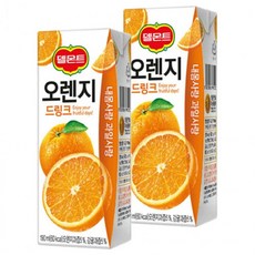 롯데 델몬트 오렌지 드링크 190ml 32팩 소용량 팩주스 어린이집 아이간식 행사용, 32개