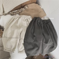 兒童水洗棉蘿蔔褲 中性男女純色休閒長褲 春秋潮款九分打底褲