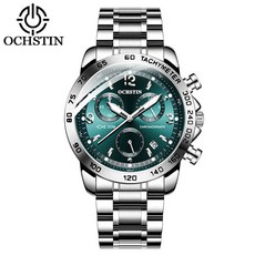 OCHSTIN 男士精鋼帶六針多功能大錶盤腕錶