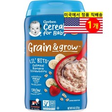 Gerber 8개월 이상 유아용 오트밀 시리얼 227g 1개, 바나나 딸기 맛