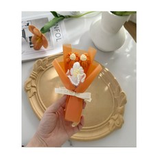 어반살림 조화 뜨개꽃 완제품 생일 졸업 학예회 발표회 스승의날 어버이날 기념일 납골당 성묘 미니 니트꽃다발, 1개, 오렌지