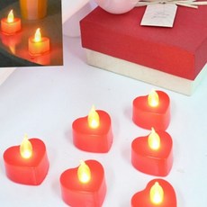 테이블 건전지 양초 하트 초 파티 무드 led [1EA 또는 1set 구성], 단일옵션, 단일옵션, 1개