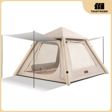 TANSTRIDER 에어텐트 캠핑 돔 원터치텐트 그늘막 자동 오토텐트 다인용에어텐트 대형원터치텐트 원터치그늘막 쉘터텐트 방수 차양 캠핑 야외 휴대용 공기주입식 감성 캠핑텐트, L, 카키, 1