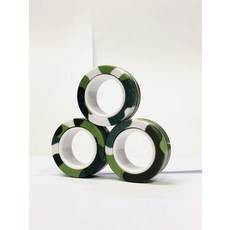 손가락 자석 반지 피젯 장난감 세트 성인 스피너 링 스트레스 해소 불안 완화 치료 3 개, [04] Army Green, 1개