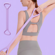 전신 스트레칭 근력 운동 8자형 요가 탄력 밴드 2P 세트, 1세트, 퍼플