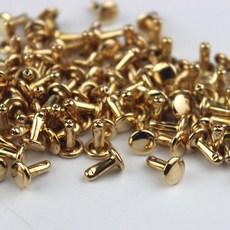 6mm 8mm 금속 더블 캡 리벳 스터드의 100 세트 가죽 공예 가방에 대한 라운드 리벳 벨트 의류 모자 신발 애완 동물 고리 장식, 라이트 골드, 6×12mm