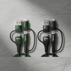 POLYWELL 四合一PD編織快充線 USBACLightning 適用安卓蘋果 2米, NA, 1個