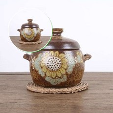 쌍문상회 해바라기 쌀통 쌀독 잡곡단지 분청 쌀벌레예방 여주쌀독 쌀항아리 도자기쌀독 쌀보관통 3_4kg 40872EA, 본상품